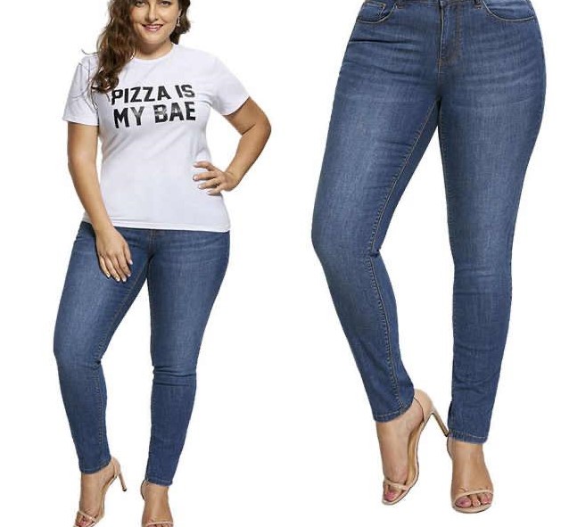 LEARA  HIGH WAISTED DENIM STRECH PLUS SIZE JEANS