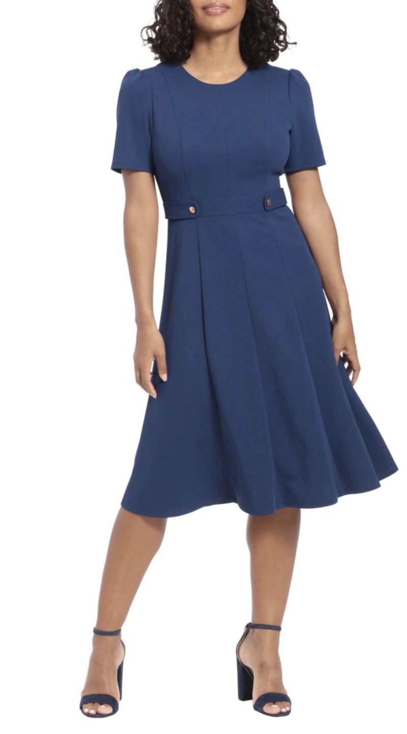 A-LINE MIDI DRESS BY LONDON TIMES