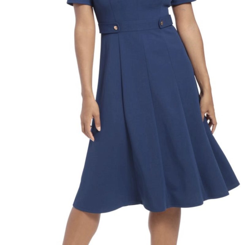 A-LINE MIDI DRESS BY LONDON TIMES
