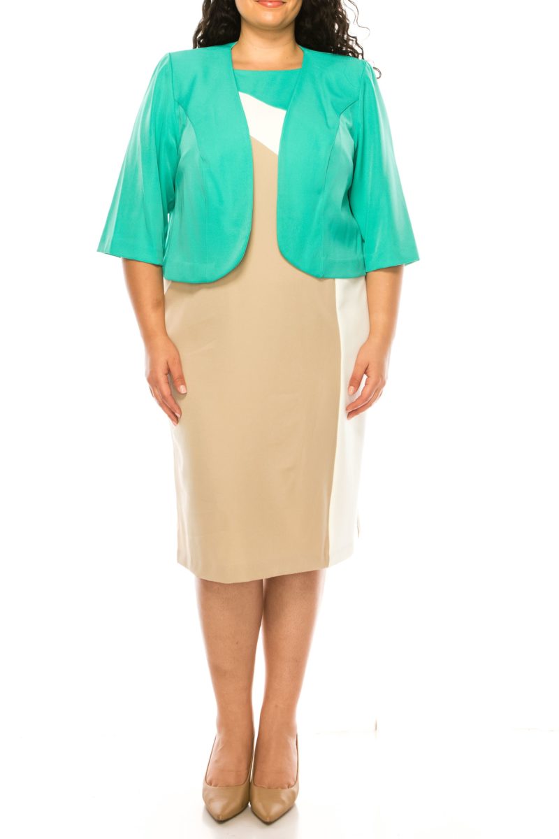 PLUS SIZE JACKET DRESS BY MAYA BROOKE