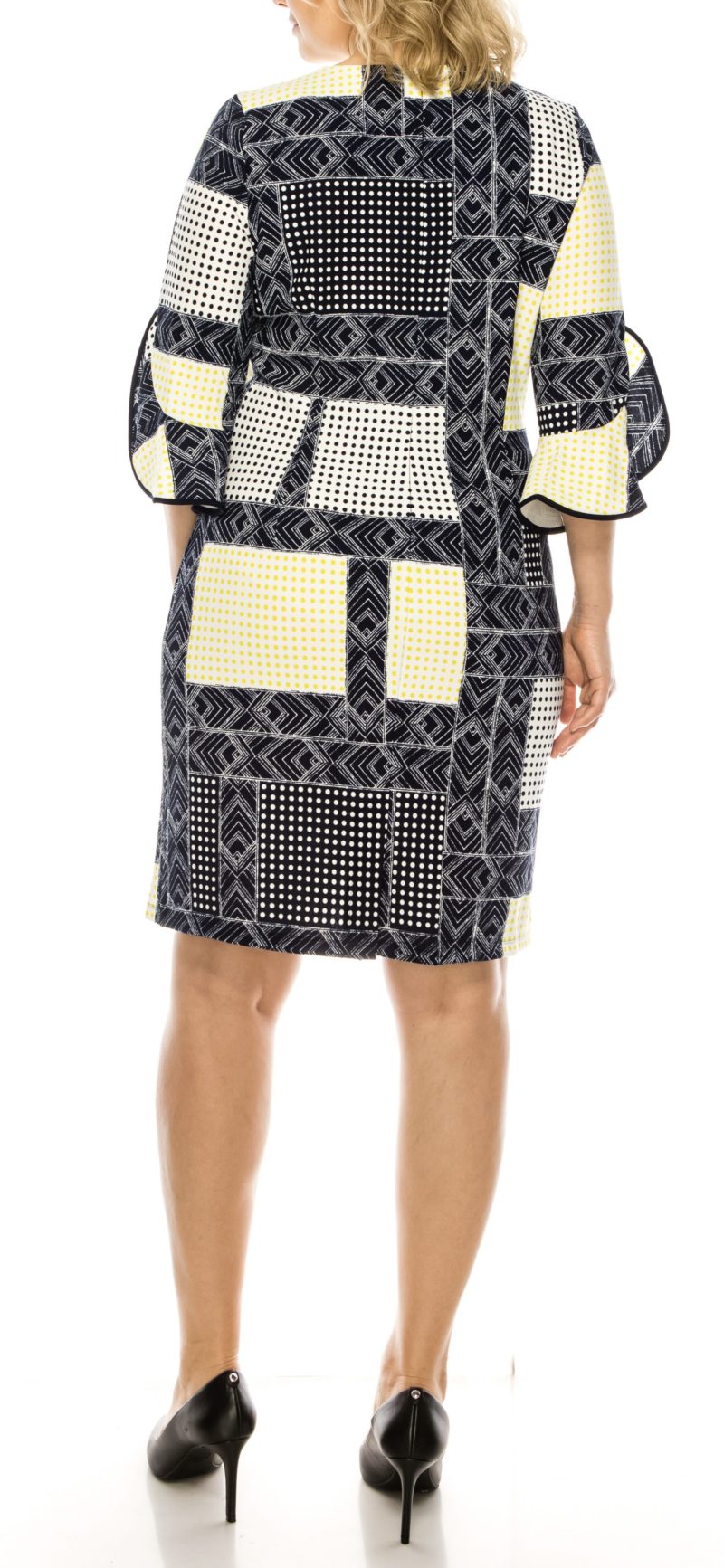 MULTI PRINT SHEATH DRESS BY ILE NEW YORK
